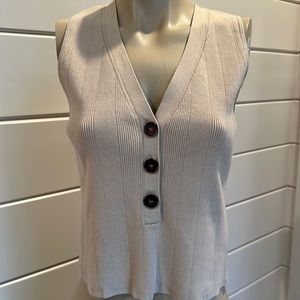 Crop button down sweater vest